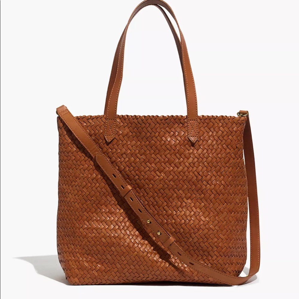 Madewell medium transport tote- woven edition